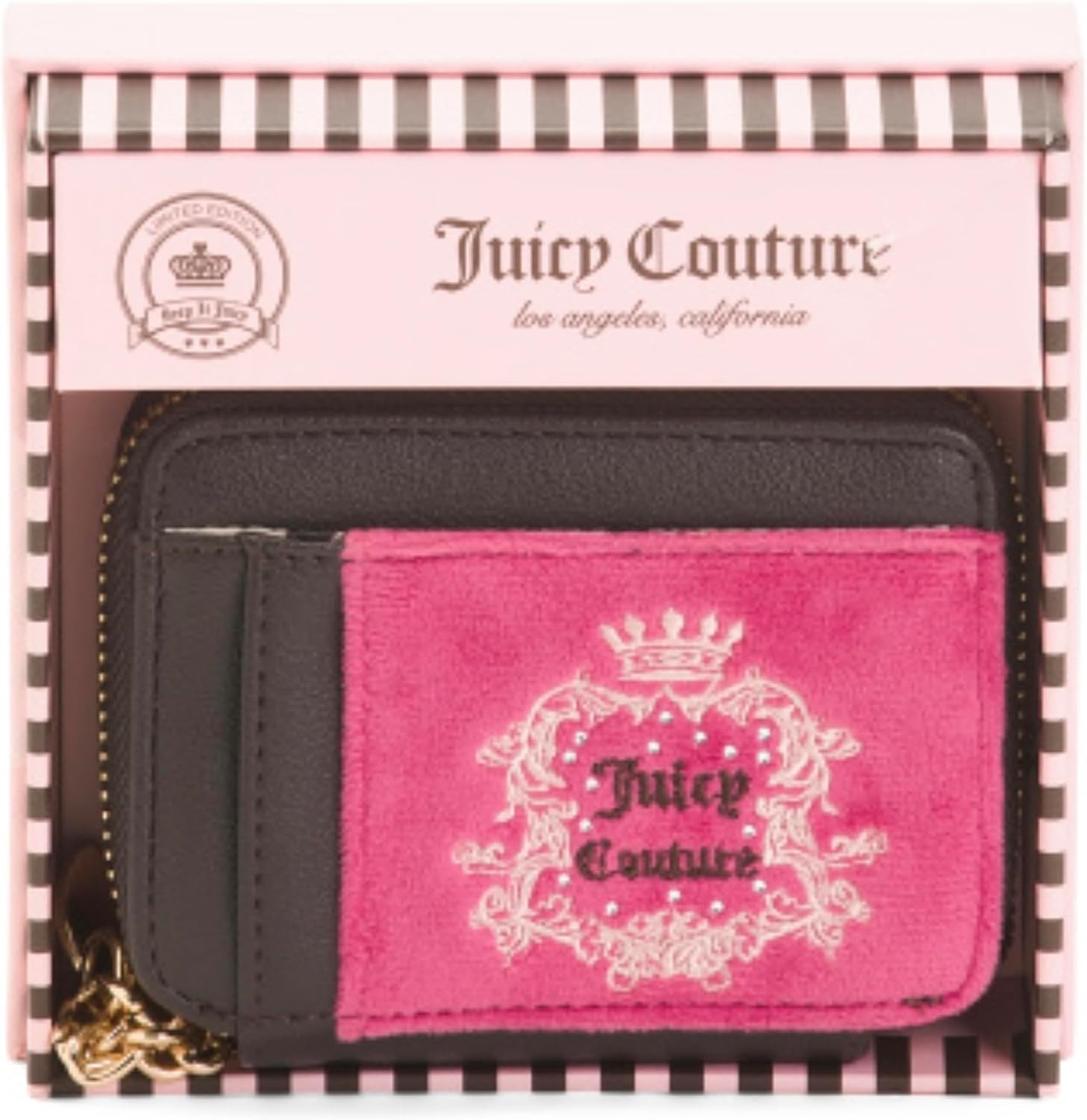Juicy Couture Women's Square Zip Around Wallet with Wrist Strap