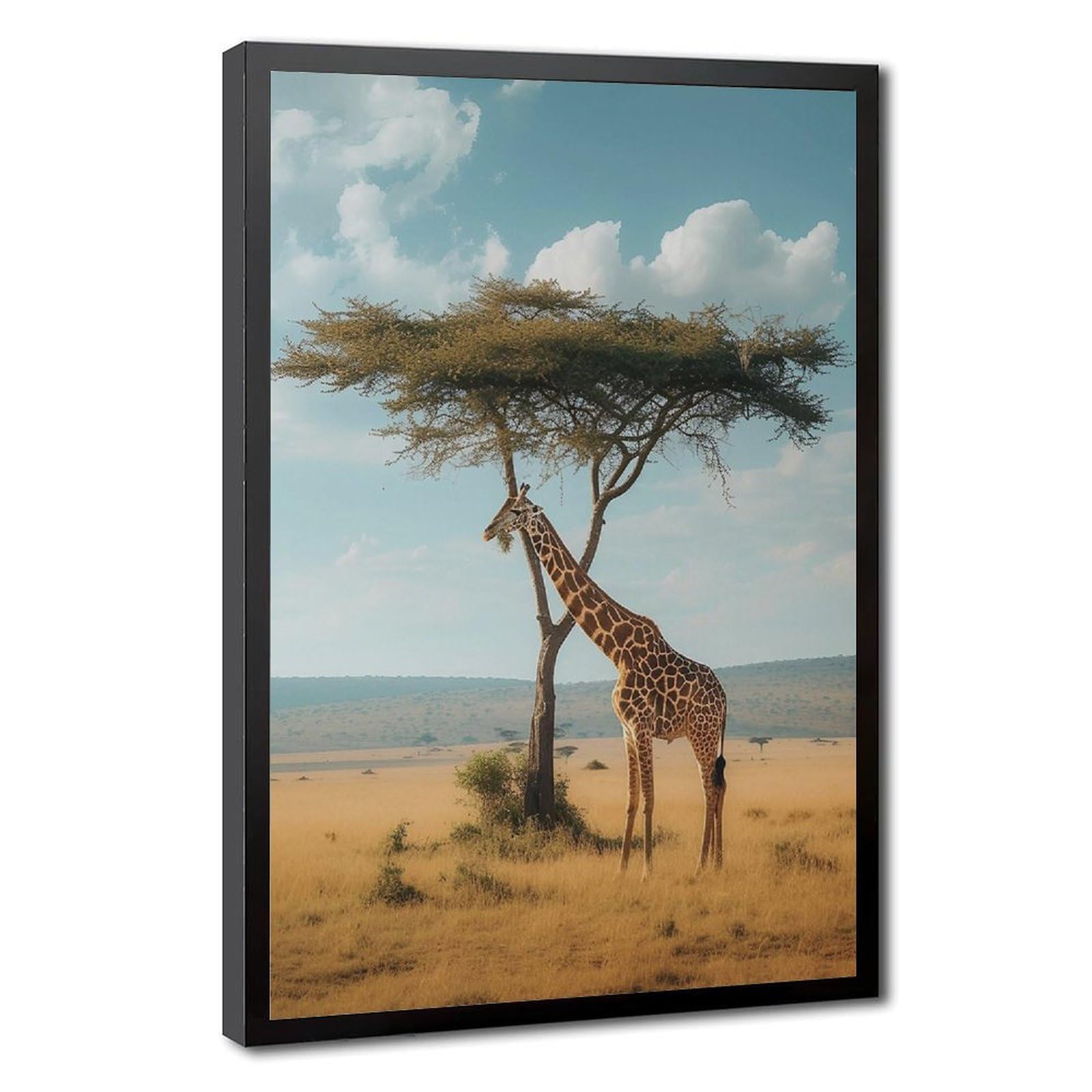 Bareronor Giraffe Safari Canvas Poster Bedroom Decor Landscape Office Room Decor Gift 16" L X 24" W