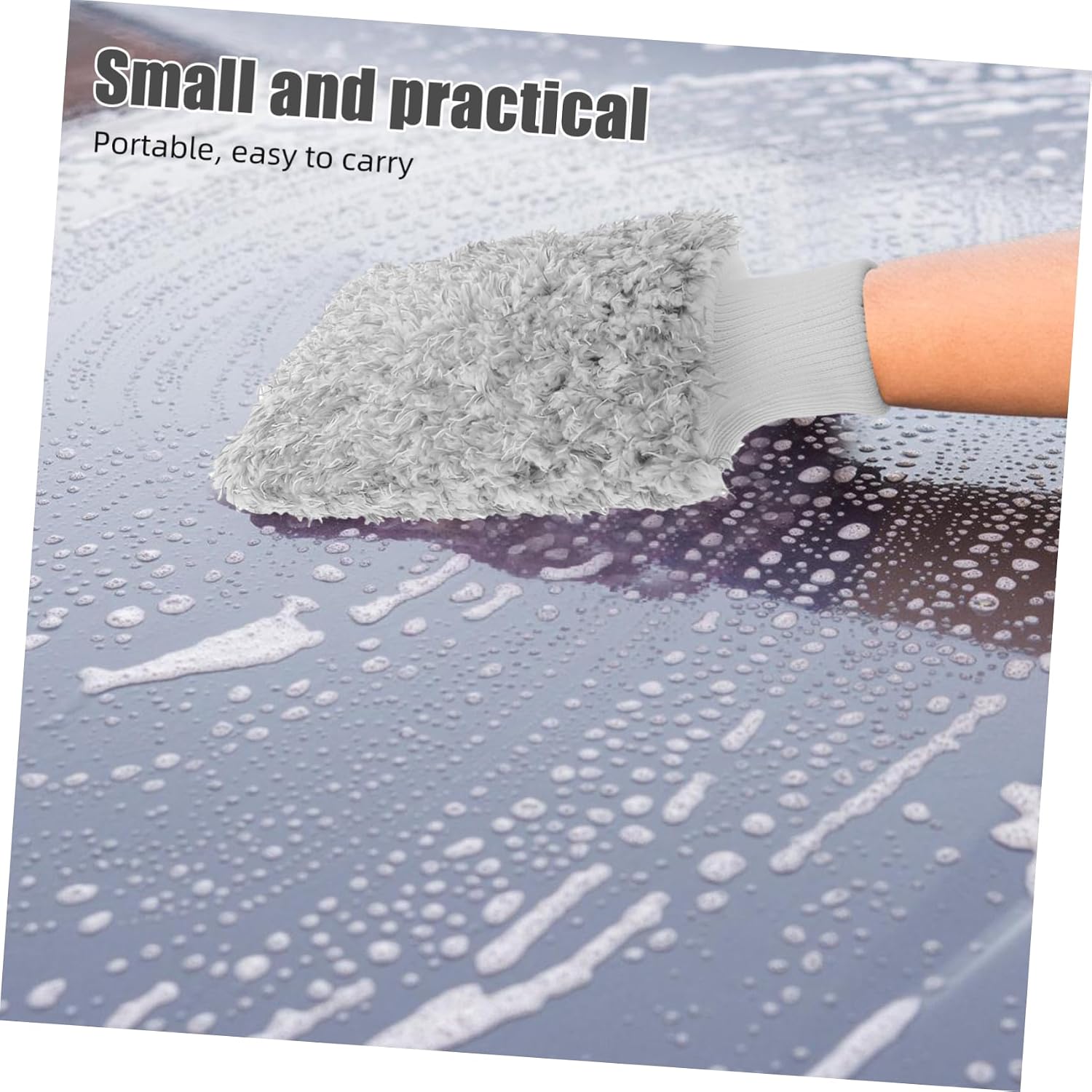 Unomor Automotive Car Wash Mitt Double-Sided Thick Microfiber Cleaning Glove Soft Fleece for Car Washing Home Use Space-Saving and Practical Design