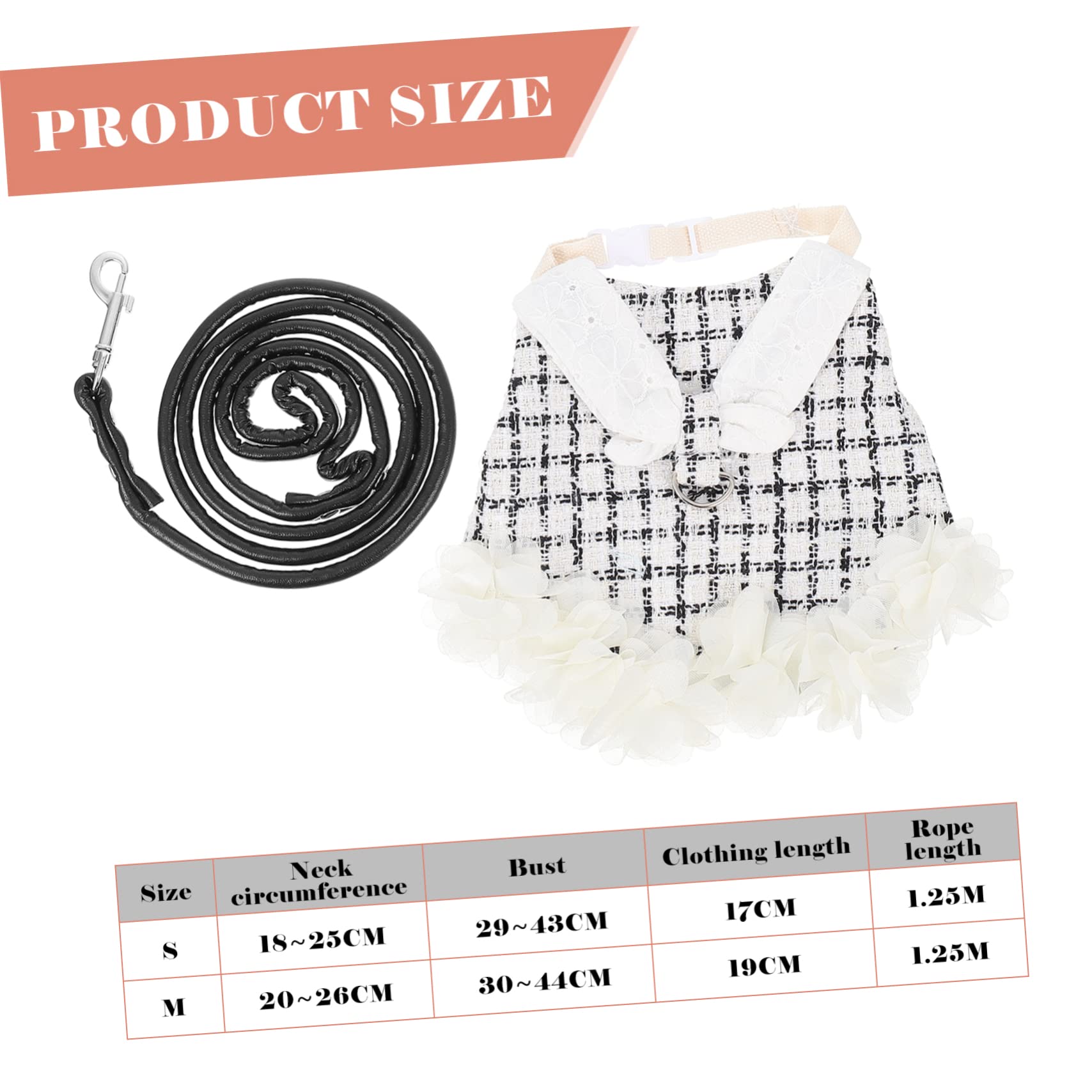 Ipetboom 3sets Imbracatura Per Coniglio Con Guinzaglio Abbigliamento Per Animali Domestici Chic Per Speciali e Passeggiate All Colore Nero