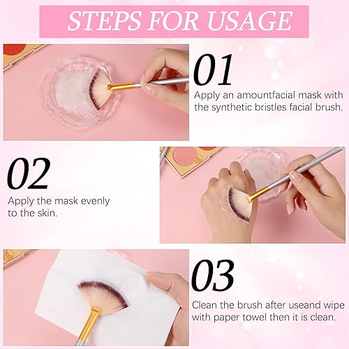 Miniatura 11 de 60 pinceles faciales de abanico, máscara de abanico, cepillos aplicadores faciales suaves, cepillo ácido, maquillaje cosmético, rubor, herramientas