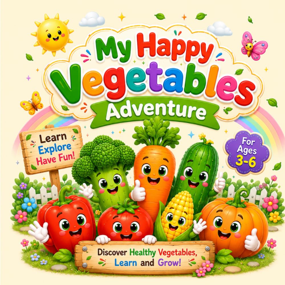 My Happy Vegetables Adventure: Fun Learning Activities and Healthy Vegetable Friends for Toddlers and Preschool Kids Ages 3-6 (My Happy Learning Adventure)