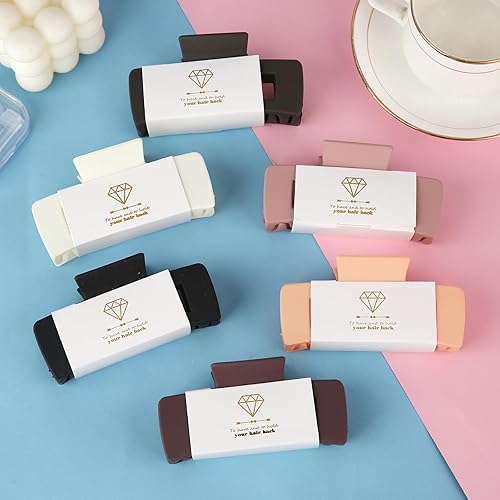 Miniatura 2 de Pinzas para el cabello de garra cuadrada, 6 piezas grandes, mate, pinzas para el cabello para dama de honor, adolescentes, niñas, lindas pinzas para