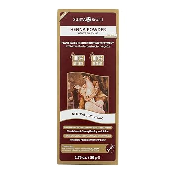 Surya Brasil Henna Powder Neutral 100% Natural Plant-Based Hair Treatment for All Hair Types 1.76 oz | 50 g