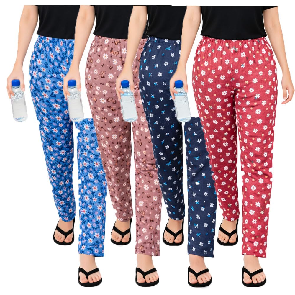 brand flex Women's Cotton Printed Pyjamas/Lounge Wear Pants For Women (Prints May Vary) Pack Of 4-picture-17