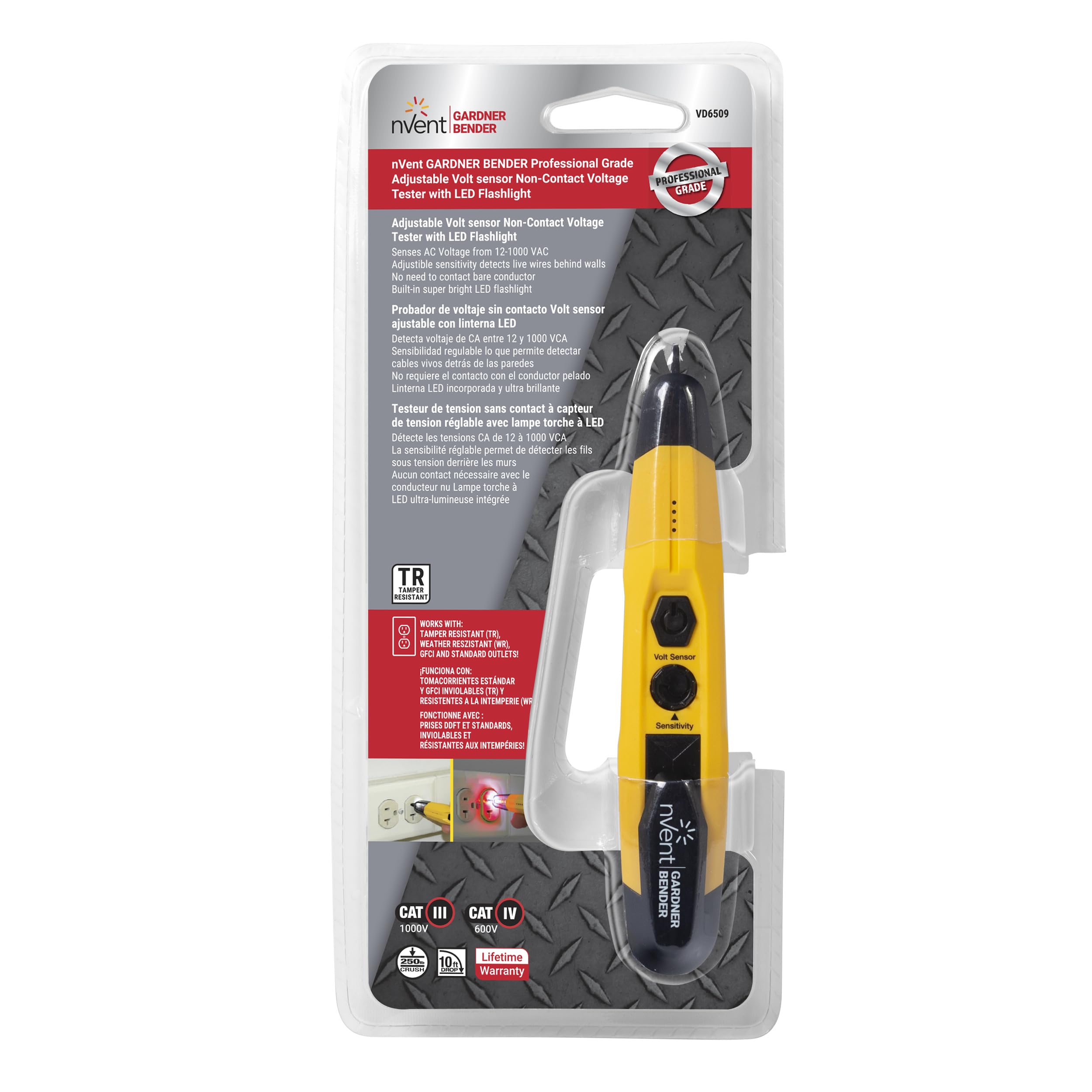 Non-Contact Voltage Detector with Flashlight - VD6509 -3 Non-Contact Voltage Detector with Flashlight - VD6509 -3