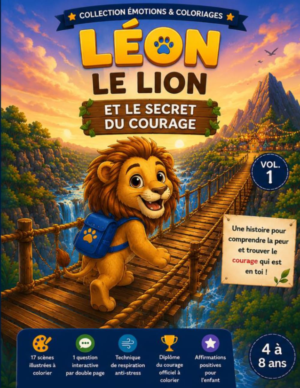 Léon Le Lion et le Secret du Courage: Une aventure réconfortante pour les enfants: 1 (Les émotions de Léon)