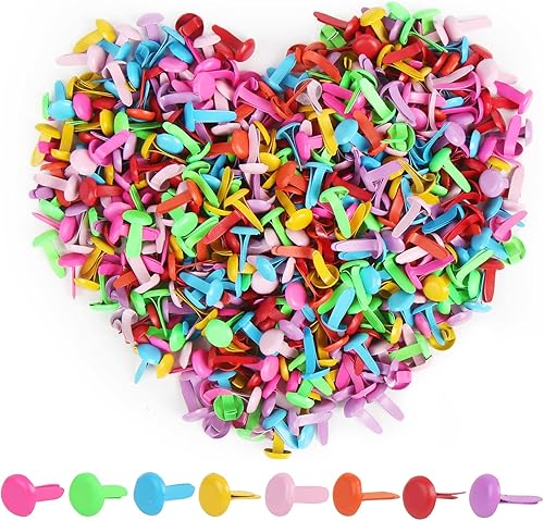 Miniatura 1 de LOMIMOS 500 piezas de mini sujetadores de papel, pasador dividido para manualidades, proyectos escolares, álbumes de recortes, bricolaje, 0.47 x 0.3