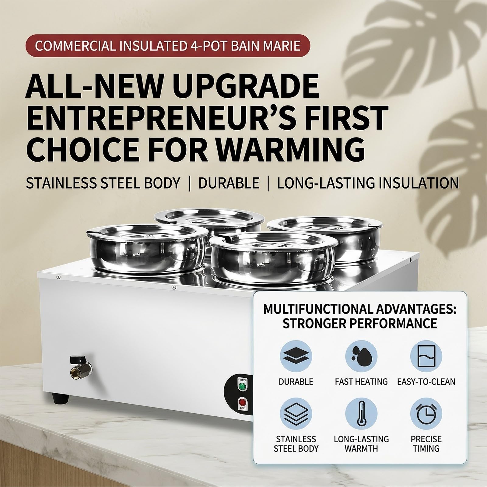 Scaldavivande Elettrico da 1500 W, Controllo della Temperatura 30-110 °C