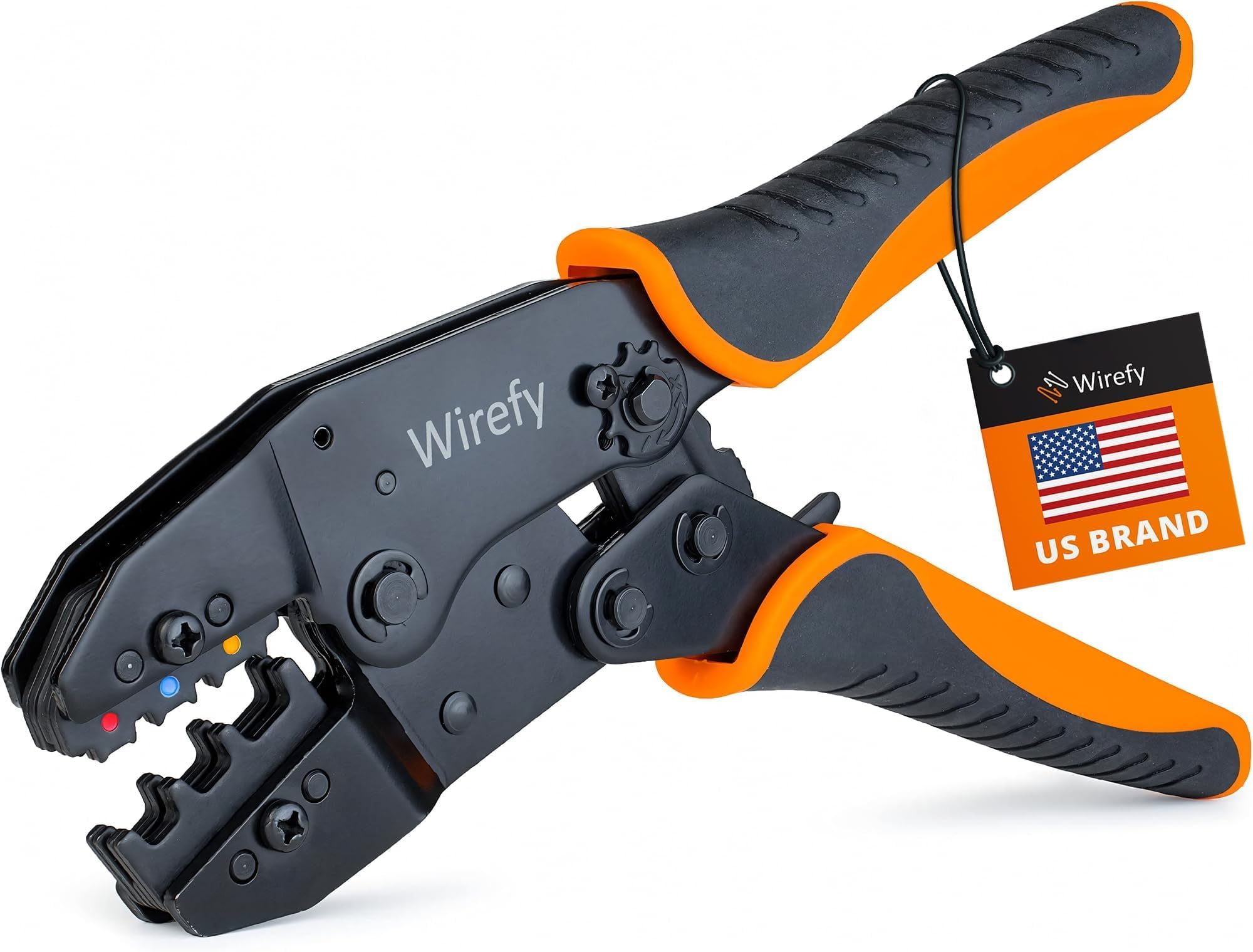 Crimping Tool for Insulated Electrical Connectors - Ratcheting Wire Crimper - Crimping Pliers - Ratchet Terminal Crimper - Wire Crimp Tool by Wirefy