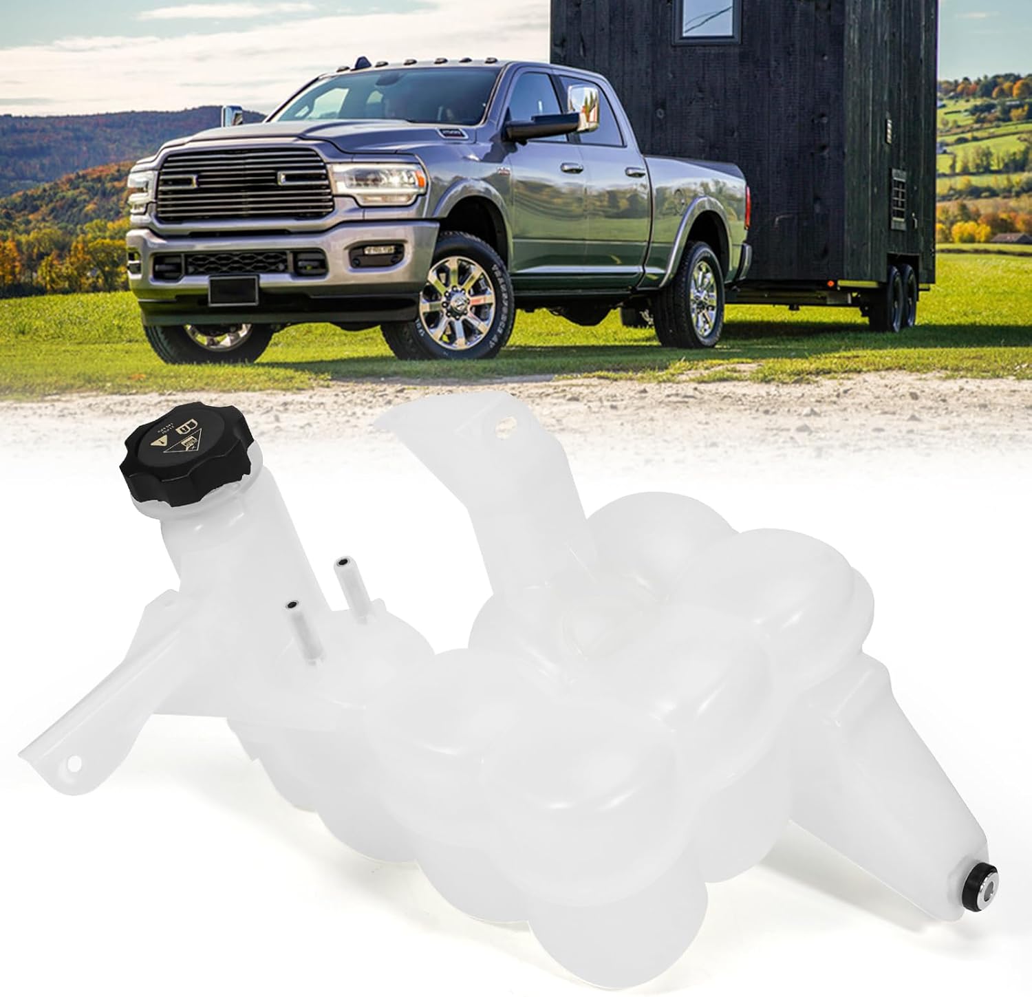 Coolant Reservoir 603-839, Coolant Tank Fits for 2013-2018 Dodge Ram 2500/3500/4500/5500 6.7L Cummins Coolant Reservoir - Replace 68166475AB 68166475AC Expansion Reservoir w/Cap