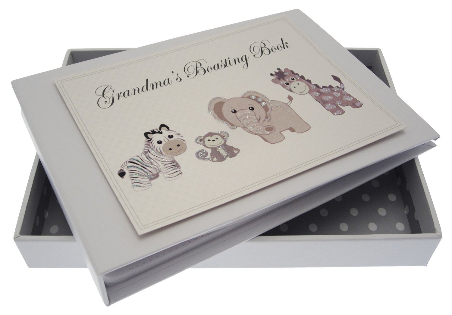 White Cotton Cards Grandma's Boasting Book Silver Toys Tiny Album