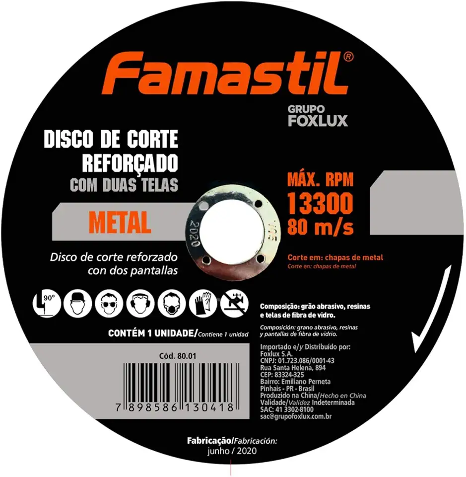Famastil Disc Cort 115(4,5'') X1,6X22,2Mm Met/Inox