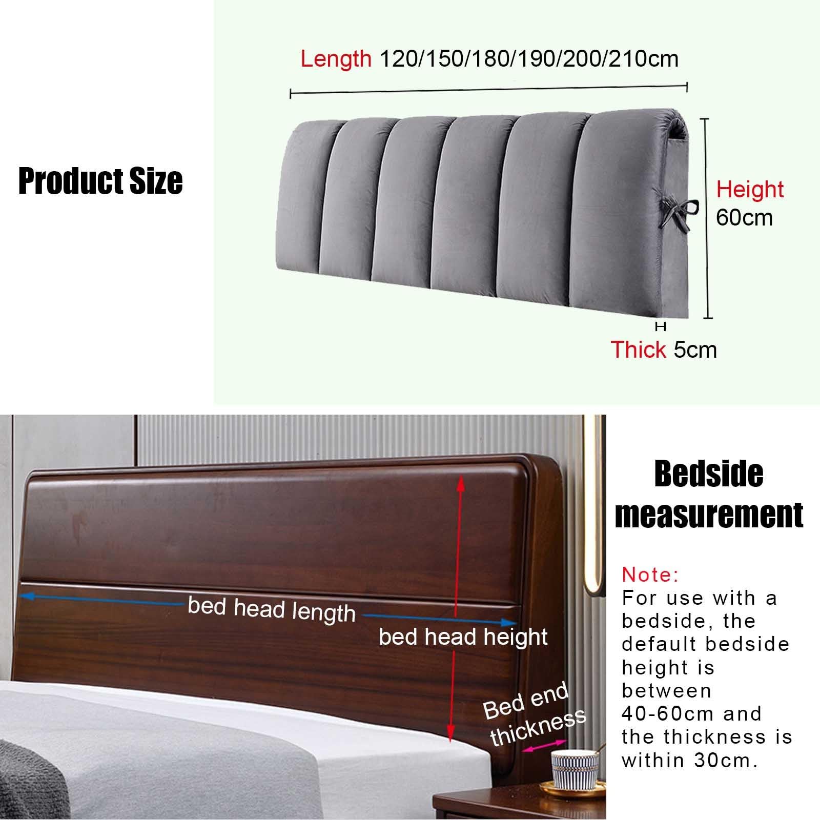 Funda acolchada para cabecero de cama de metal, cojín de apoyo para la espalda de cama doble, protector de cabecero de tela suave (azul cielo, 200 x 50 cm)