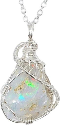 Miniatura 11 de Designs by Nature Gems Collar de piedras preciosas ásperas hecho a mano en plata de ley