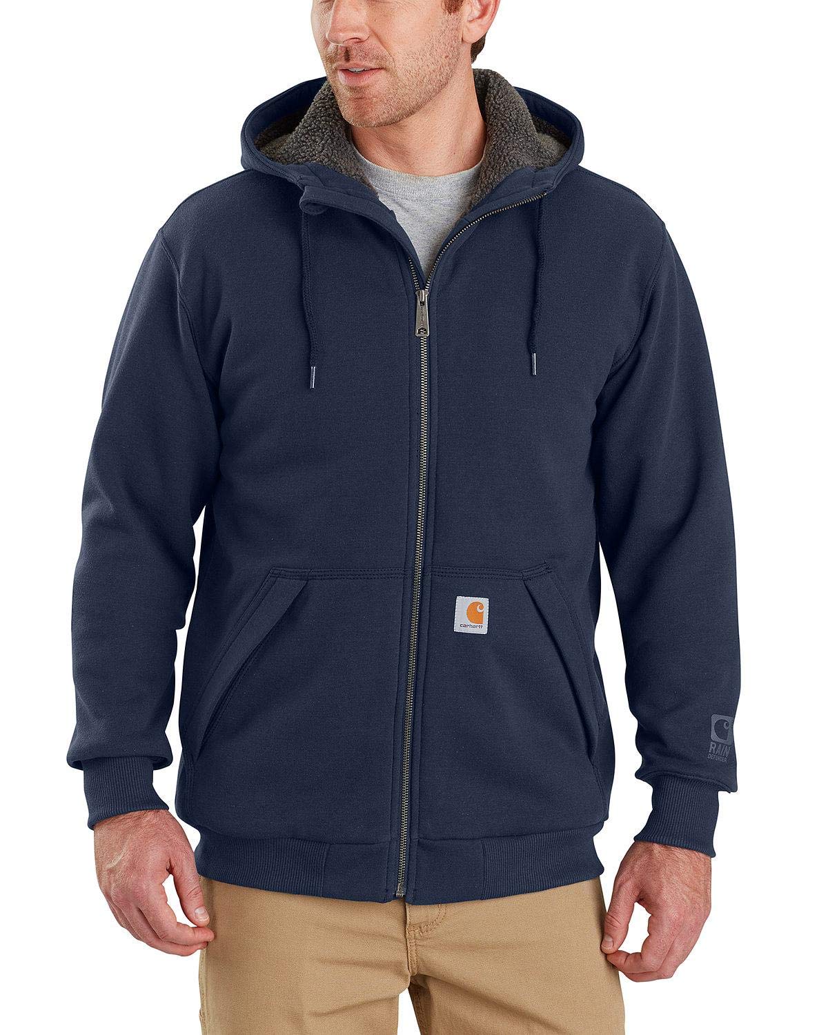 Carhartt Men's Rain Defender Rockland Sherpa Lined Hooded Sweatshirt