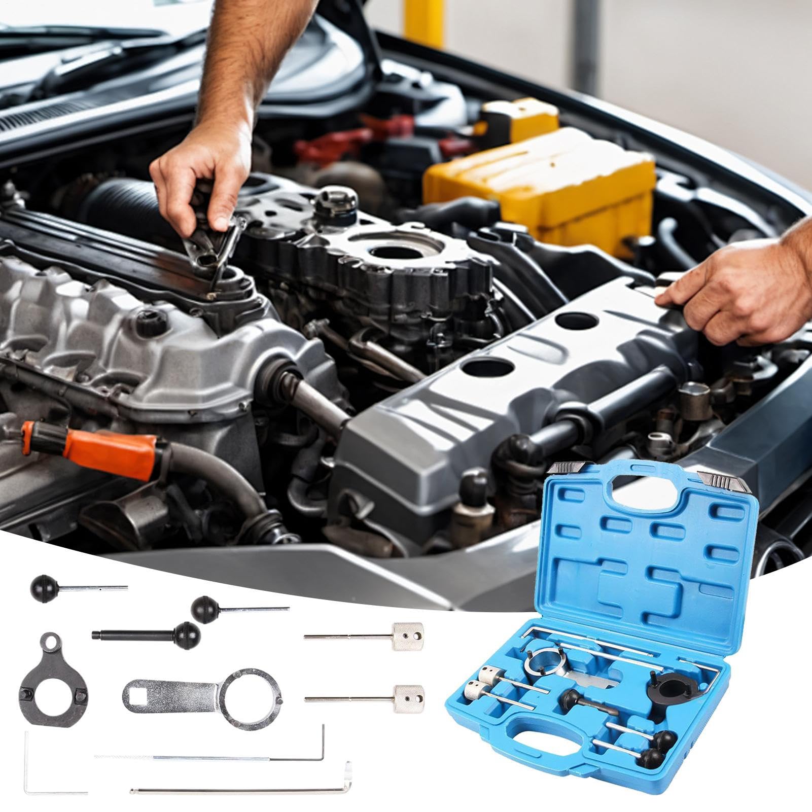 Générique Kit d'outils de synchronisation - Réglage de la Courroie | Automobile et Outil de des cames pour la Maintenance du Moteur | Équipement de Moteur en Acier en Carbone avec Arbre à cames