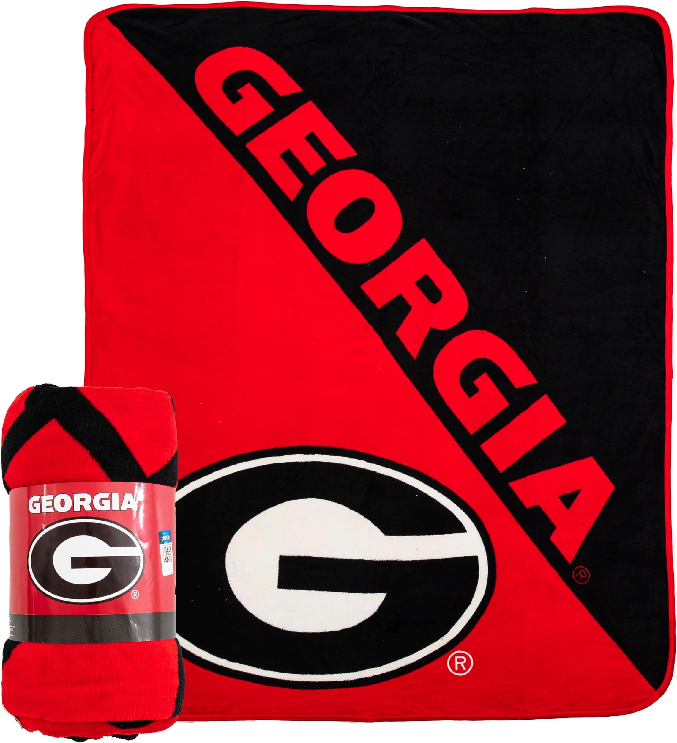 NORTHWEST NCAA Georgia Bulldogs Micro Raschel Throw Blanket – Halftone Design – Soft Warm Stadium Blanket, 46" x 60" (Pack of 6)
