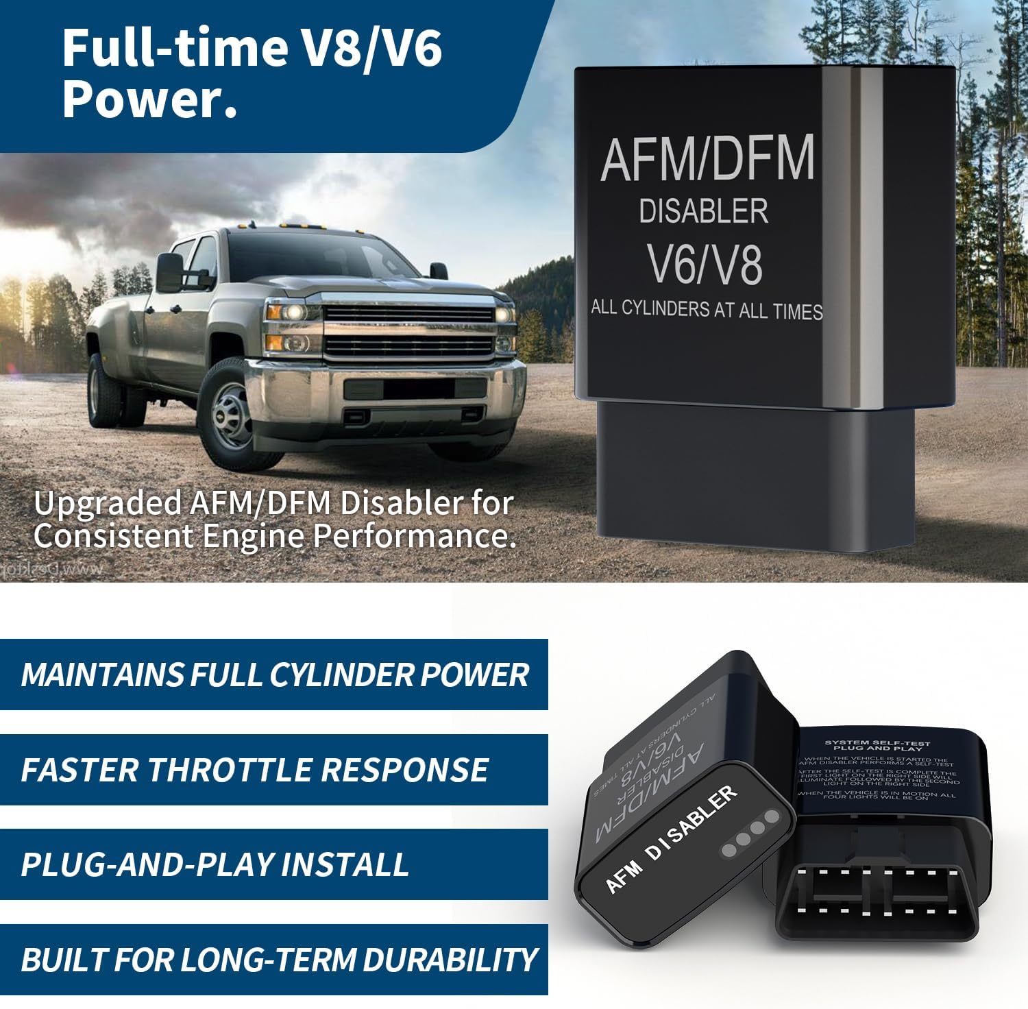 AFM/DFM Disabler,Active Fuel Management Disable Module,Compatible with GM V6 / V8 and 5.3 Silverado 6.2 Sierra 2007-2022(Chevy GMC Sierra Yukon Cadillac Escalade) 4.3L 5.3L 6.0L 6.2L