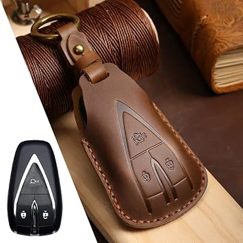 Leather Key Shell Car Key,Fob Case Smart Remote Key Cover,Zinc Alloy Protection Car KeyShellKeychaifor Changan Series