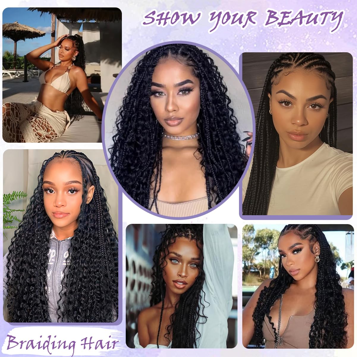 Human Braiding Hair For Boho Braids 120g 4 Bundles Deep Wave Bulk Human Hair for Braiding 12A Curly Human Hair Extensions for Braid Knotless Bohemian Natural Color 16 Inch