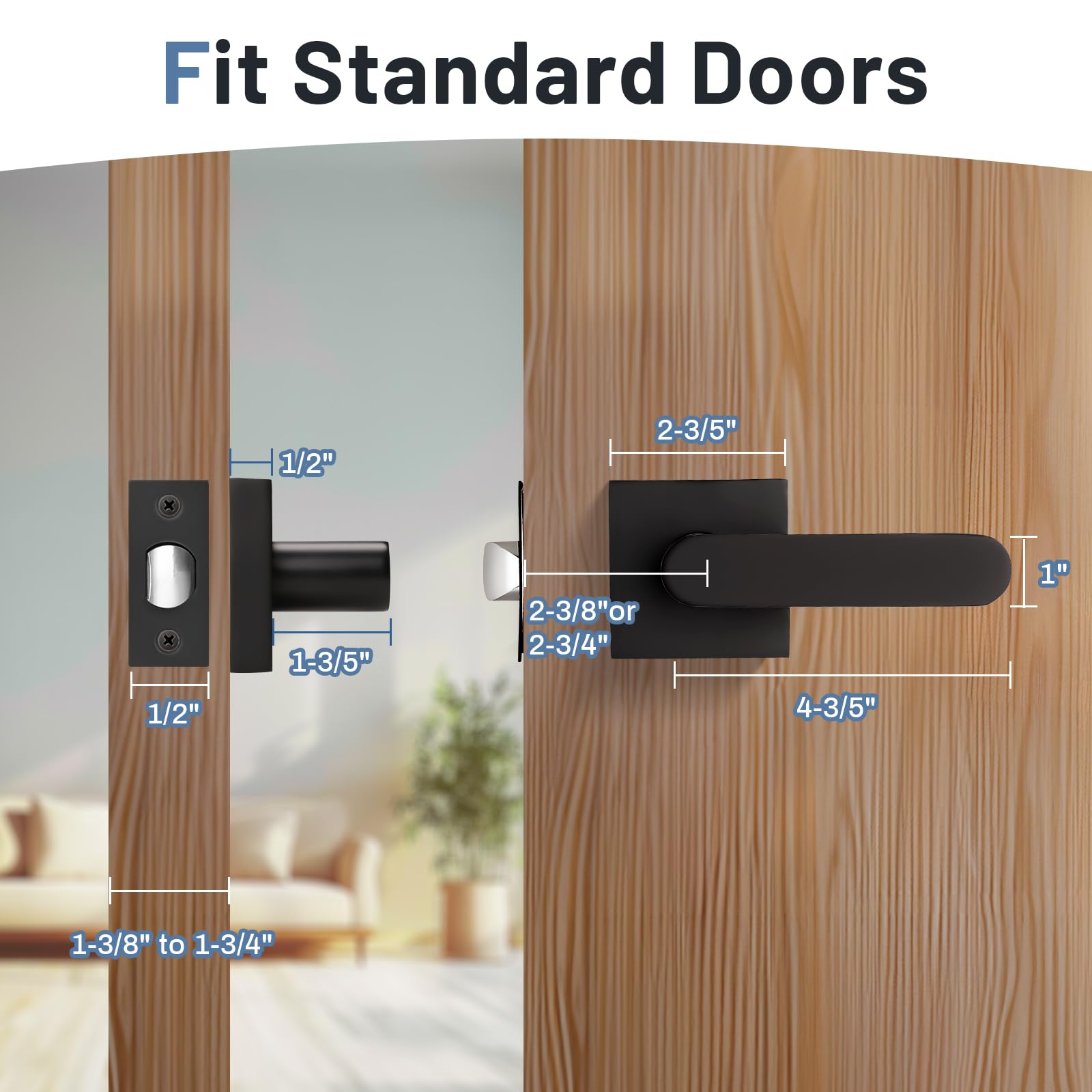 Matte Black Door Handles - Durable & Easy Install -6 Matte Black Door Handles - Durable & Easy Install -6
