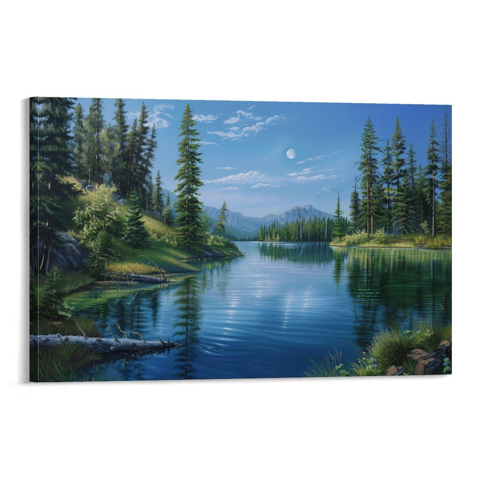 Amazon.co.jp: 絵画 緑の水と緑の山々 アートパネル ポスター 美しい