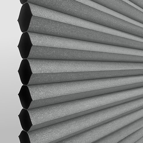 Miniatura 6 de DEZ FURNISHINGS Persiana opaca inalámbrica de 1.5 pulgadas, 70 pulgadas de ancho x 64 pulgadas de alto, gris ancla