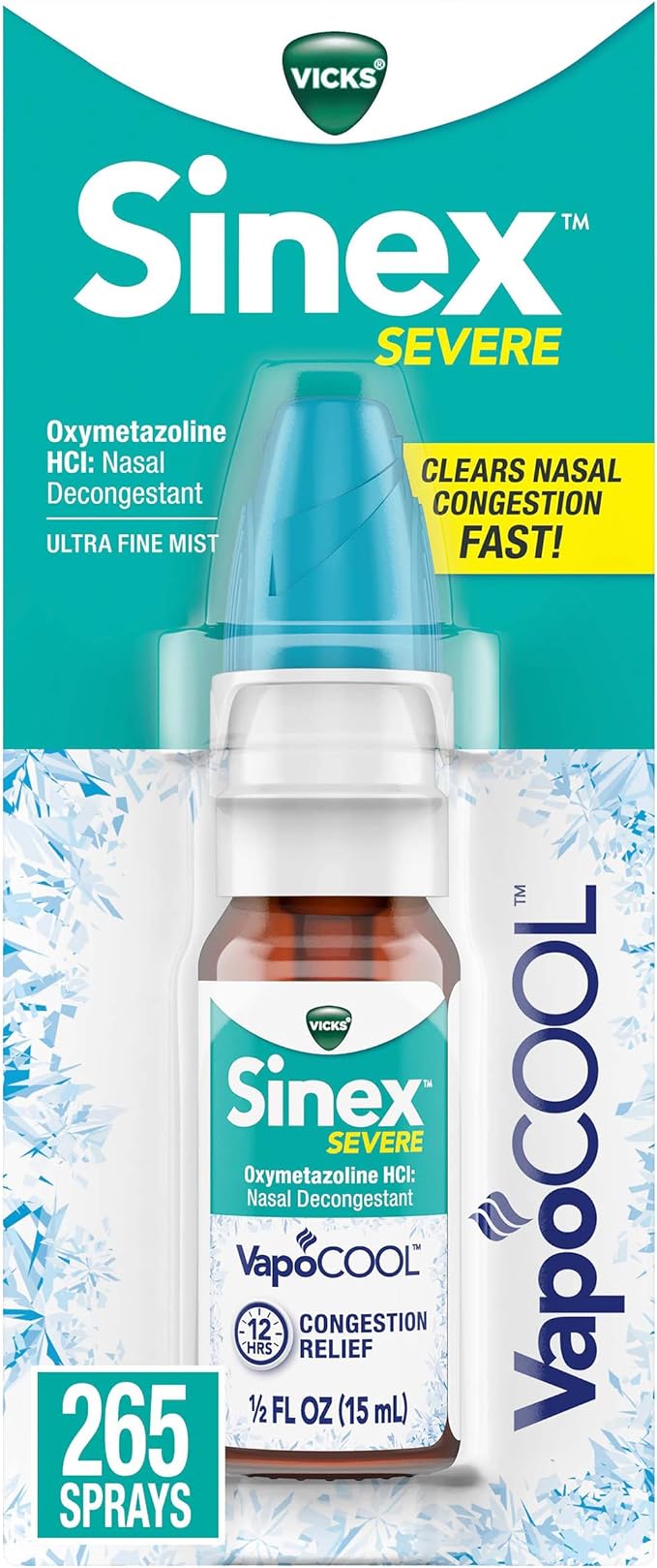 Vicks Sinex SEVERE Nasal Spray with VapoCOOL, Soothing
