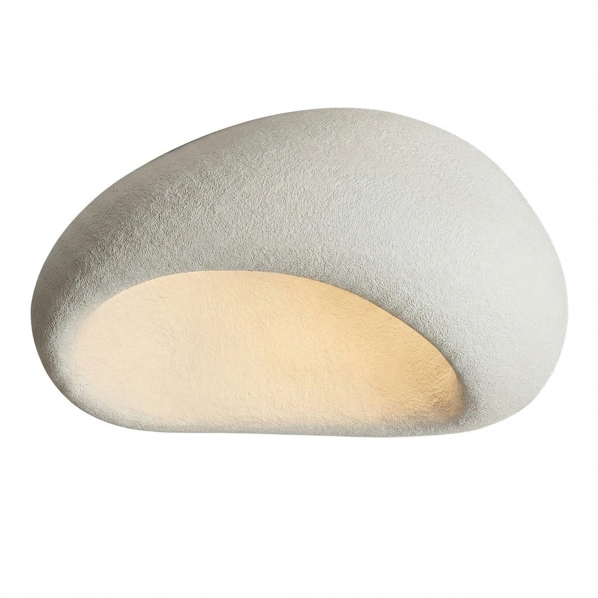NHPJFDC Cream Pebble Flush Mount Ceiling Light, Stone Texture Bedroom Lamp, Low Profile Fixture for Living Room, Hallway, Entryway, Study, Apartment Foyer, Condo Hallway Residential(White,Medium)