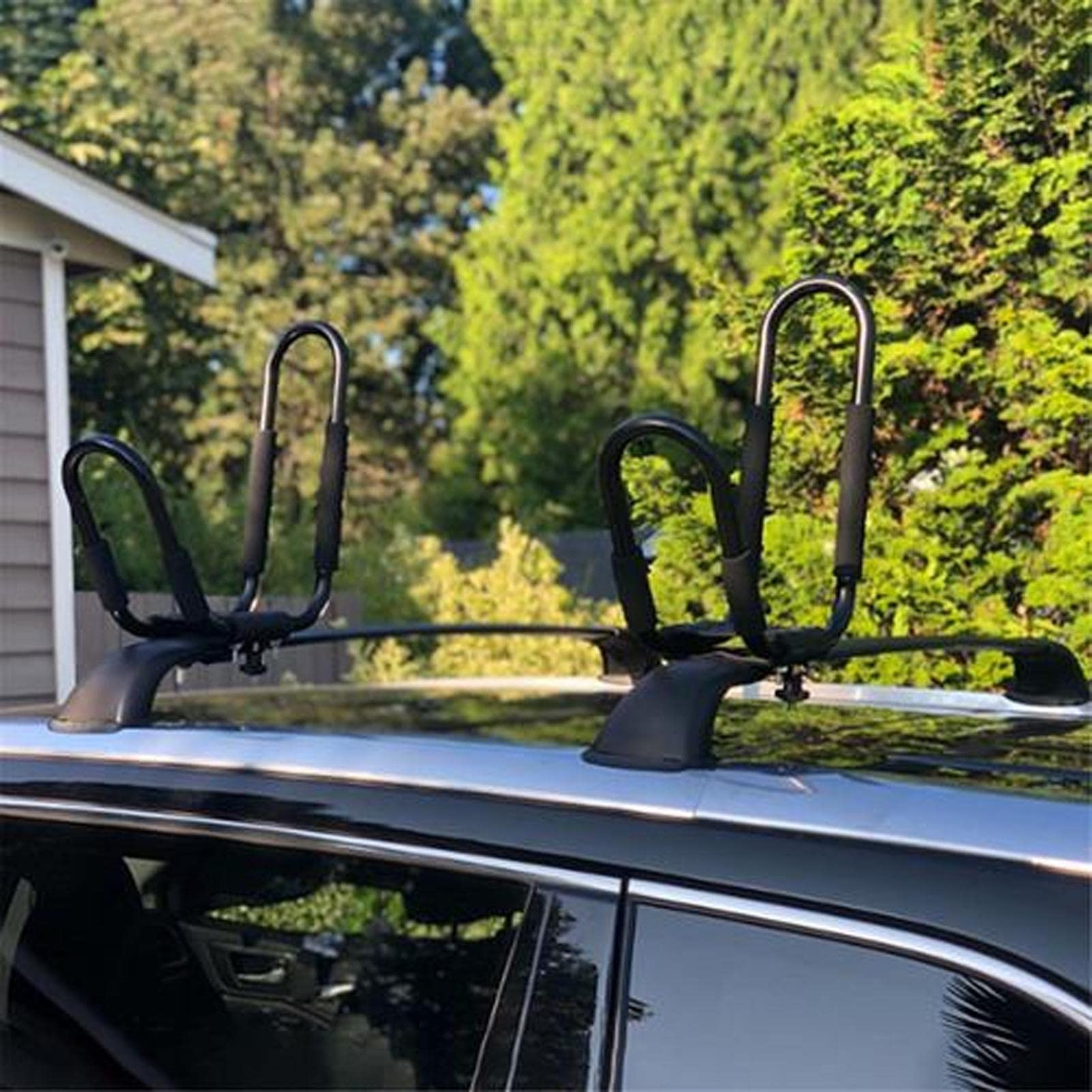 Soporte Plegable para Kayak en el Techo, 2 Unidades, Soporte Plegable para | tabla de surf de coche, soporte de snowboard para esquí, snowboard, cañas de pescar, monopatines, kayak
