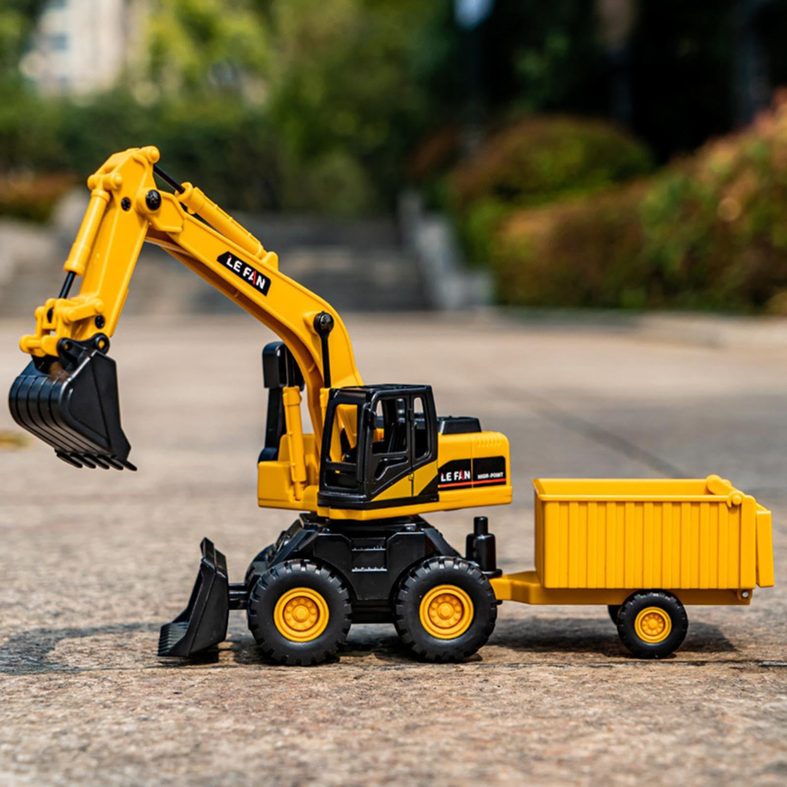 Mini Vehículo de Ingeniería Juguete de Excavadora Camión de Construcción Modelo Educativo con Superficie Pulida Adecuado para Niños y Niñas, Remolque de excavadoras