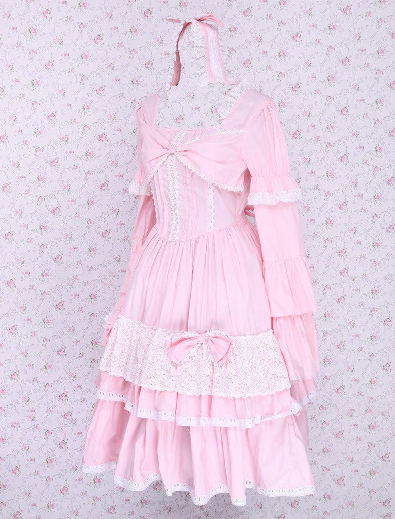 Hugme Black Cotton Gothic Lolita Dress