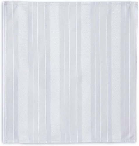 Miniatura 6 de Newbridge Mantel de tela resistente a la suciedad, sin planchado, con tejido de rayas satinadas, cuadrado de 52 x 52 pulgadas, color blanco