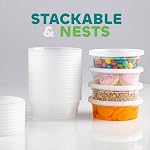 Deli Food Containers with Lids - 8 oz 60 Sets- Ideal for Food, Snacks, Takeout, Meal Prep - 1 Cup Small Durable Clear Containers for Food - Stackable and Durable, Freezer, Dishwasher & Microwave Safe