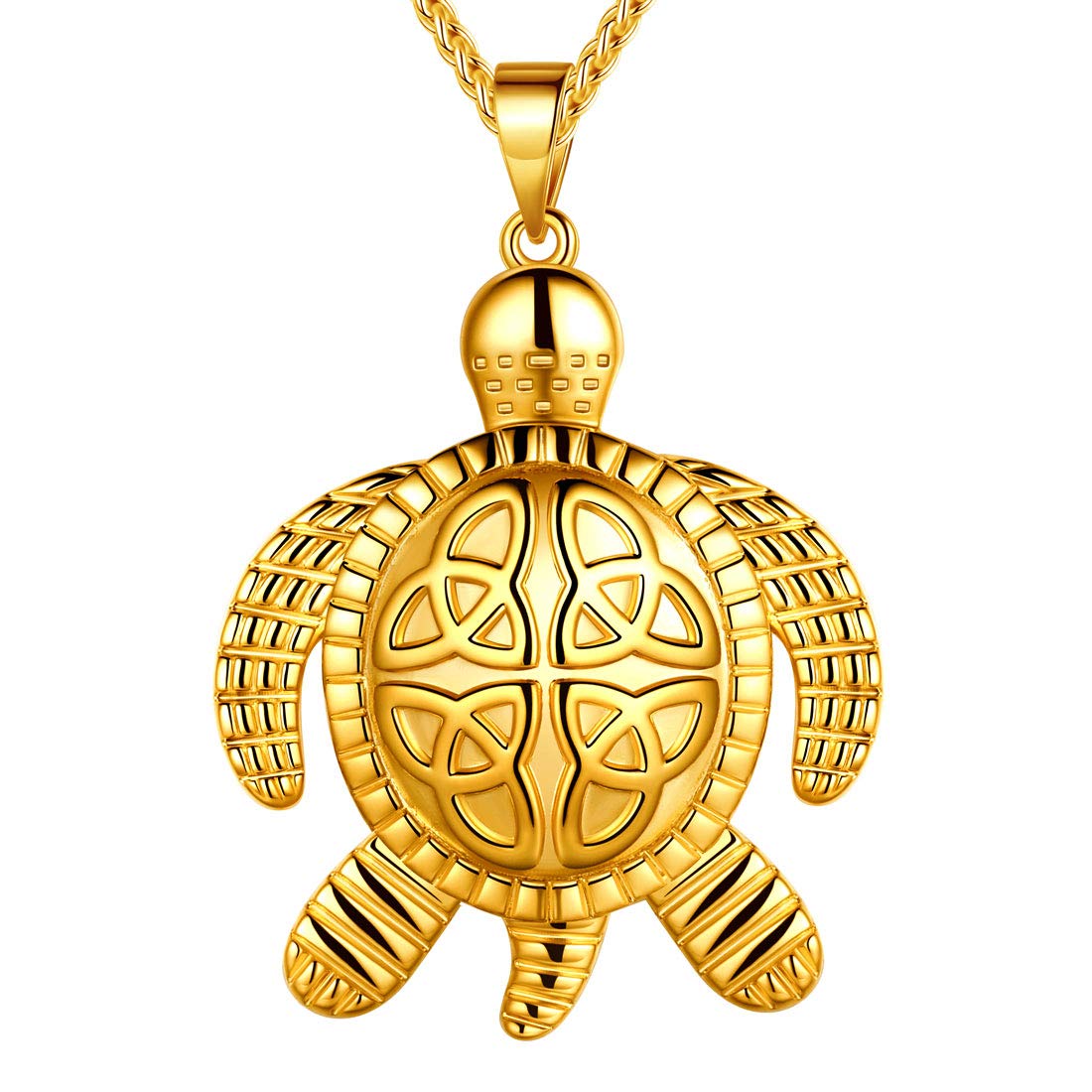 beautlace Turtle Necklaces/Rings Celtic Knot Pendant Silver/18K Gold/Black Gun Plated Animals Necklace Jewelry Gifts for Men and Women