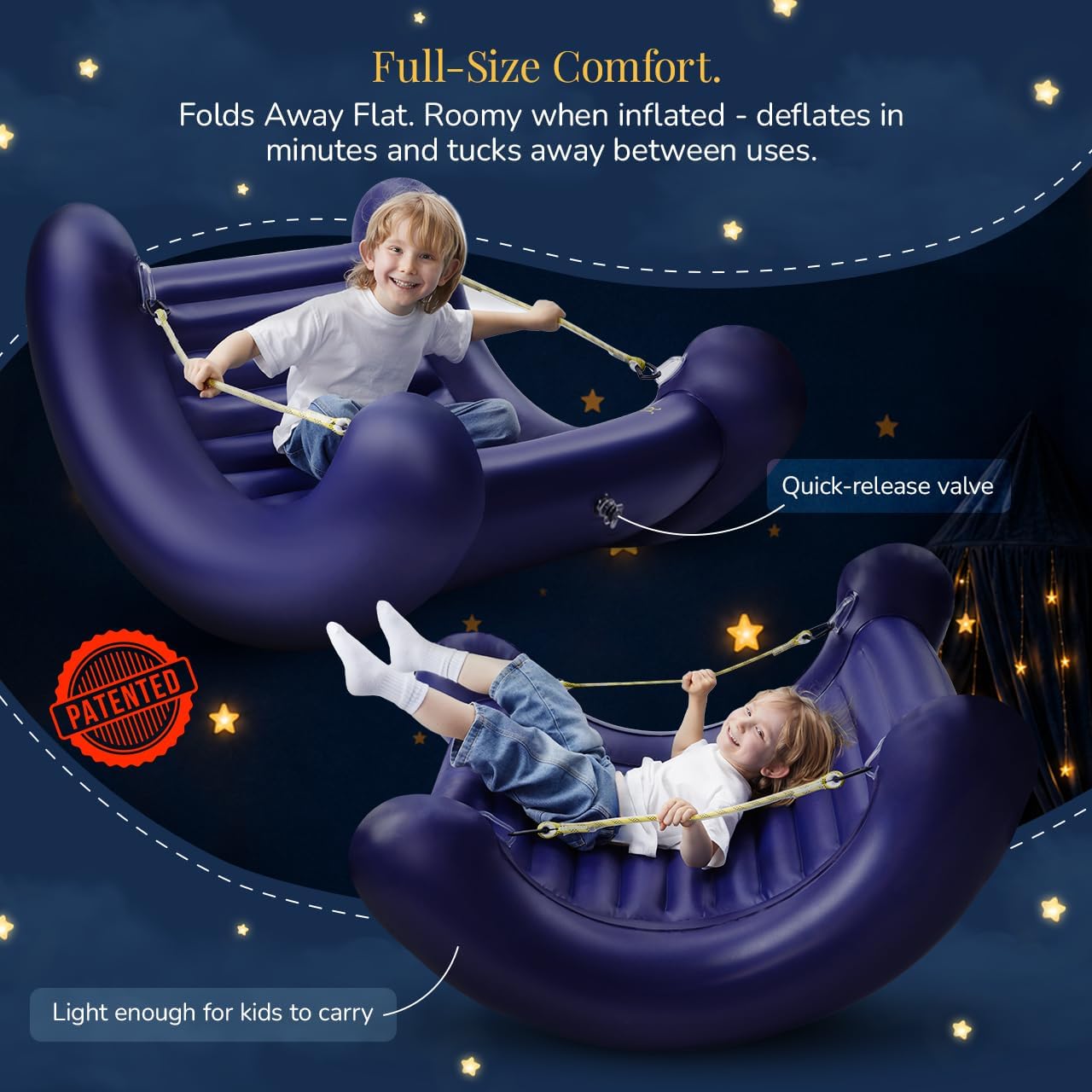 CloudBounce Ultra - with Power Straps | Sensory Rocker for Kids | Patented NextGen Inflatable Sensory Chair | Ultra-Durable & Extra-Reinforced