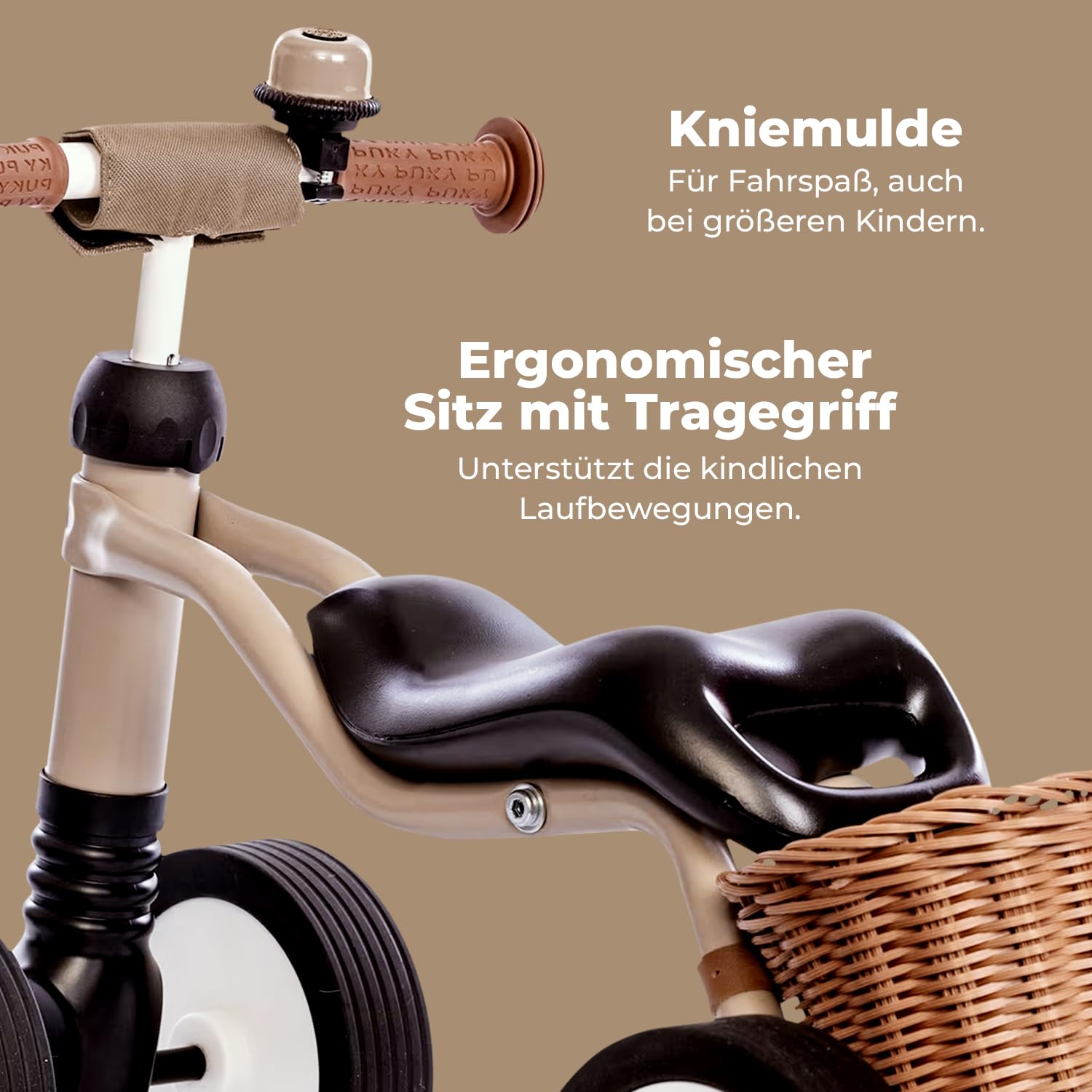 PUKY WUTSCH Bundle | Sicheres Laufrad | Für Kleinkinder ab 1,5 Jahren | Rutschfahrzeug | Pendelachse | Mit Sicherheitslenkergriffen (Dusty Sand)