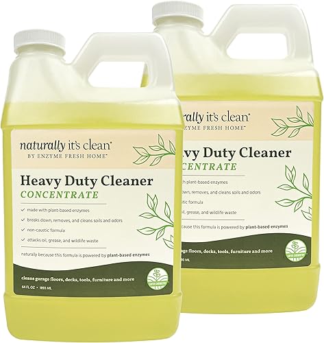 Naturally It's Clean Enzymatic - Concentrado limpiador resistente  Limpia profundamente suelos en hogares, garajes, patios, aceras, paredes,