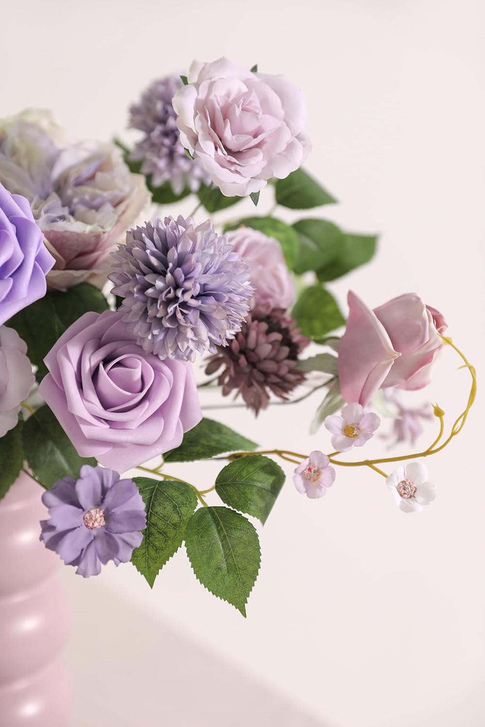 Artificial Flowers Combo Box Set Gradient Color Flower Leaf with Stems for DIY Wedding Bouquets Centerpieces Baby Shower Party Home Decor (Gradient Purple) - Image 5