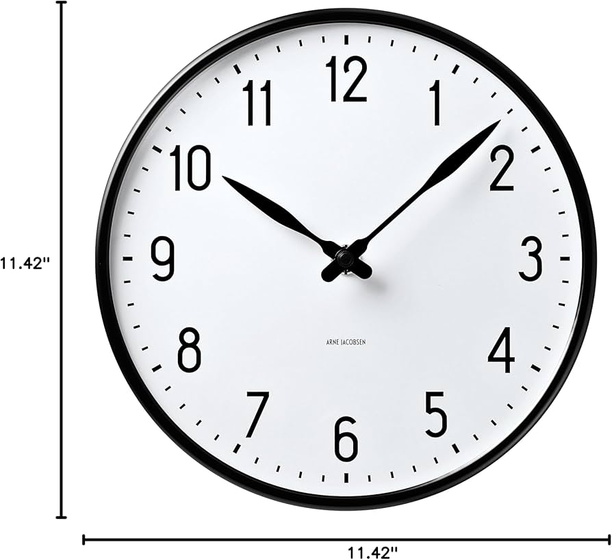 Amazon.com: Arne Jacobsen Station Wall Clock White/Black Diameter