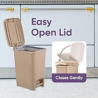 Vista 6 de Superio Cubo de basura de plástico delgado de 2.5 galones con pedal para debajo del escritorio, oficina, dormitorio, baño, 10 cuartos de galón