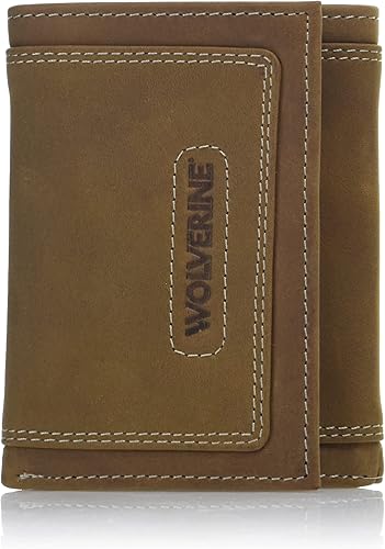 Wolverine Mens Bifold Wallet RFID Protection ID Window Card Slots Bill Pocket Durable Leather Canvas