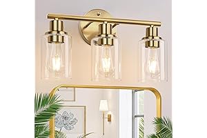Gold Light: Modern Bathroom Vanity Light with Clear Glass Shade