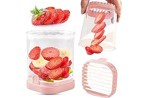 Strawberry Slicer Slicer | Multifunctional Fruit Slicer Kitchen Gadget (Pink)