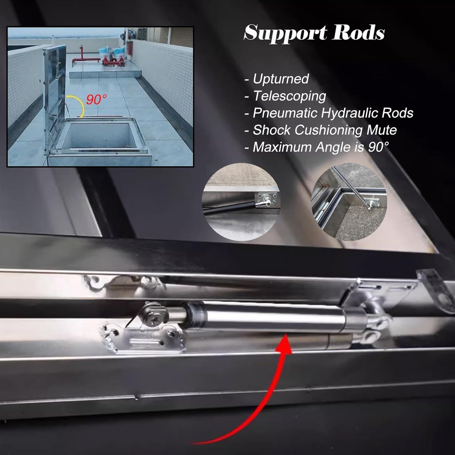 20.9" 24.8" 28.7" 32.7" 36.6" Square Outlet Covers Ceiling Access Lid Easy Install 304 Stainless Steel with Handle