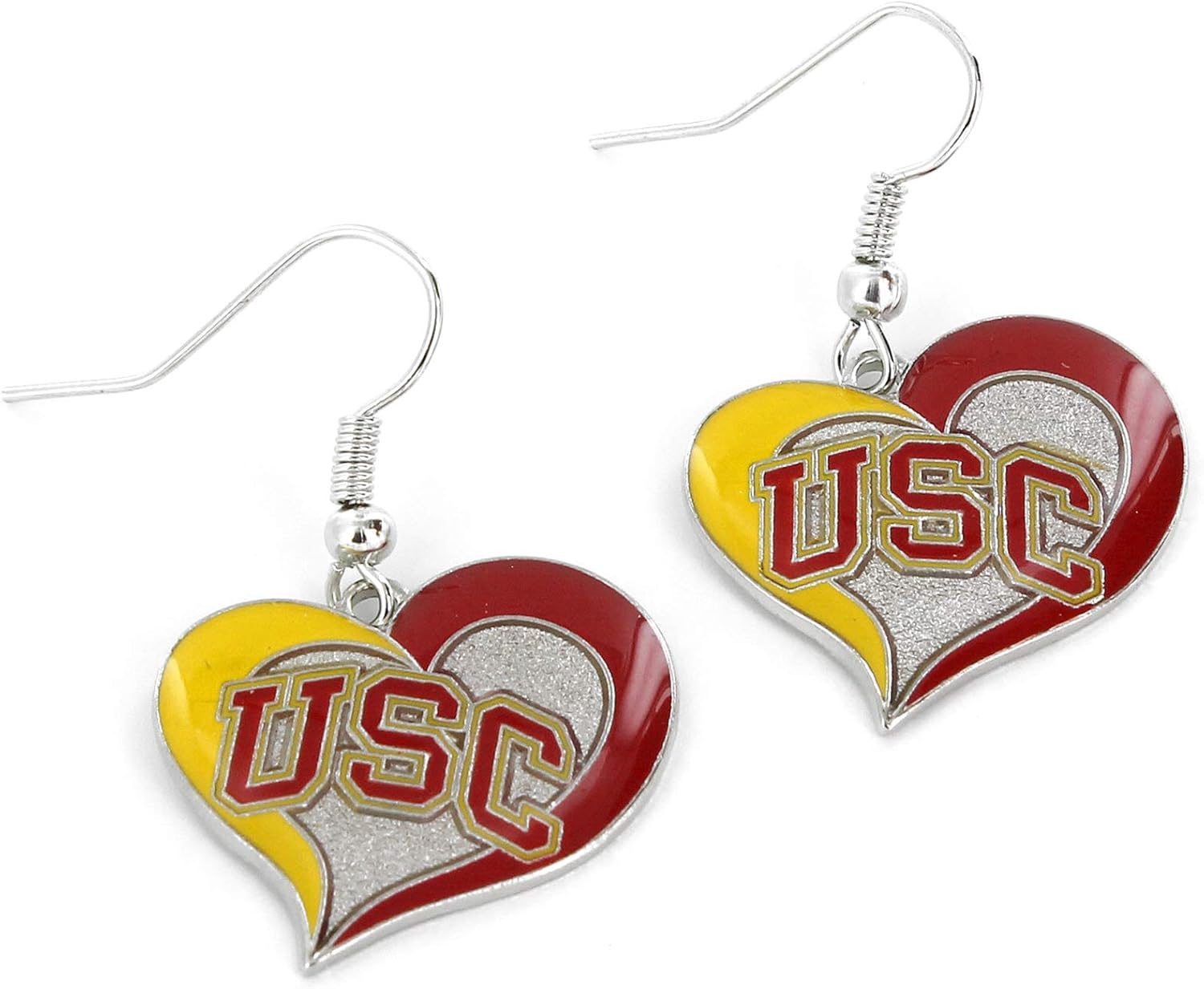 aminco NCAA womens Swirl Heart Earrings