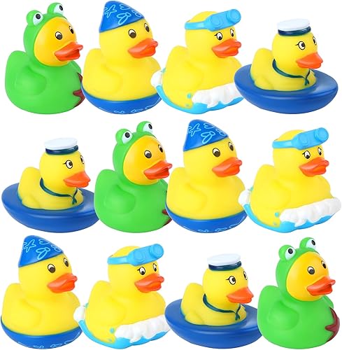 Miniatura 1 de 12 patitos de goma de playa de verano para piscina, novedosos patos de goma surtidos de goma para el baño, juguetes para niños, baby shower, fiesta