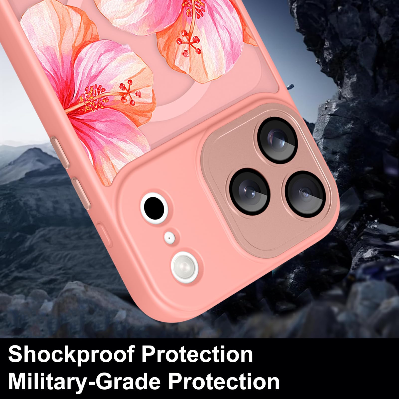 TEAUGHT Compatibile con iPhone 17 Pro Max Custodia con motivo floreale
