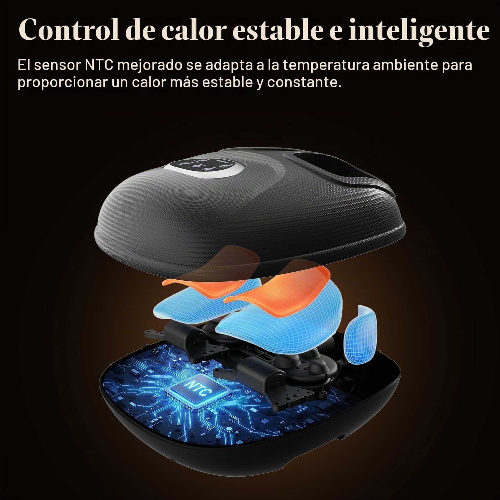 CuPiLo Máquina Masajeador de Pies Shiatsu con Calor, Vibración Ajustable y Compresión para Aliviar el Dolor de Neuropatía, Fascitis Plantar y Tensión Muscular